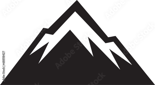 Elevated Grandeur Iconic Mountain Emblem Crested Zenith Mountain Illustration