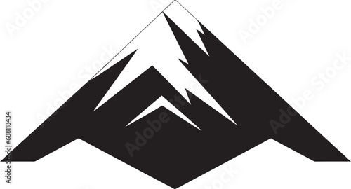 Crested Zenith Mountain Illustration Iconic Ascent Mountain Image