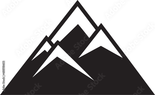 Serene Summit Iconic Mountain Symbol Awe Inspiring Altitude Mountain Emblem Design