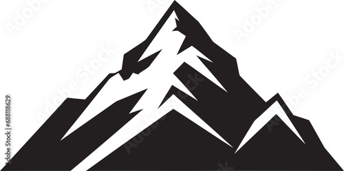 Elevated Grandeur Mountain Illustration Crested Zenith Mountain Vector Icon