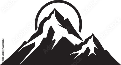 Majestic Range Mountain Logo Icon Ethereal Peaks Mountain Vector Illustration