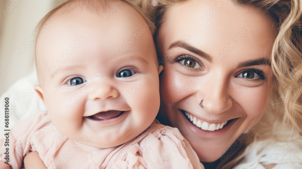The camera catches the happiness between a mother and her infant. The camera catches the happiness between a mother and her infant.
