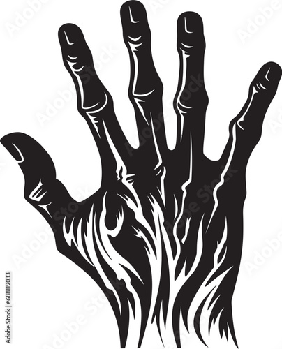 Pained Plea Hand Symbol Design Tortured Touch Screaming Hand Emblem