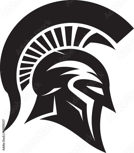 Helm of Heroes Spartan Helmet Mark Defenders Icon Spartan Helmet Vector Illustration