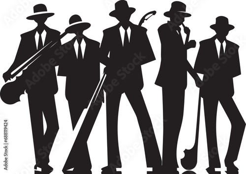 Cadence Sketch Jazz Musicians Emblem Design Syncopated Moves Stick Figure Musicians Logo Icon