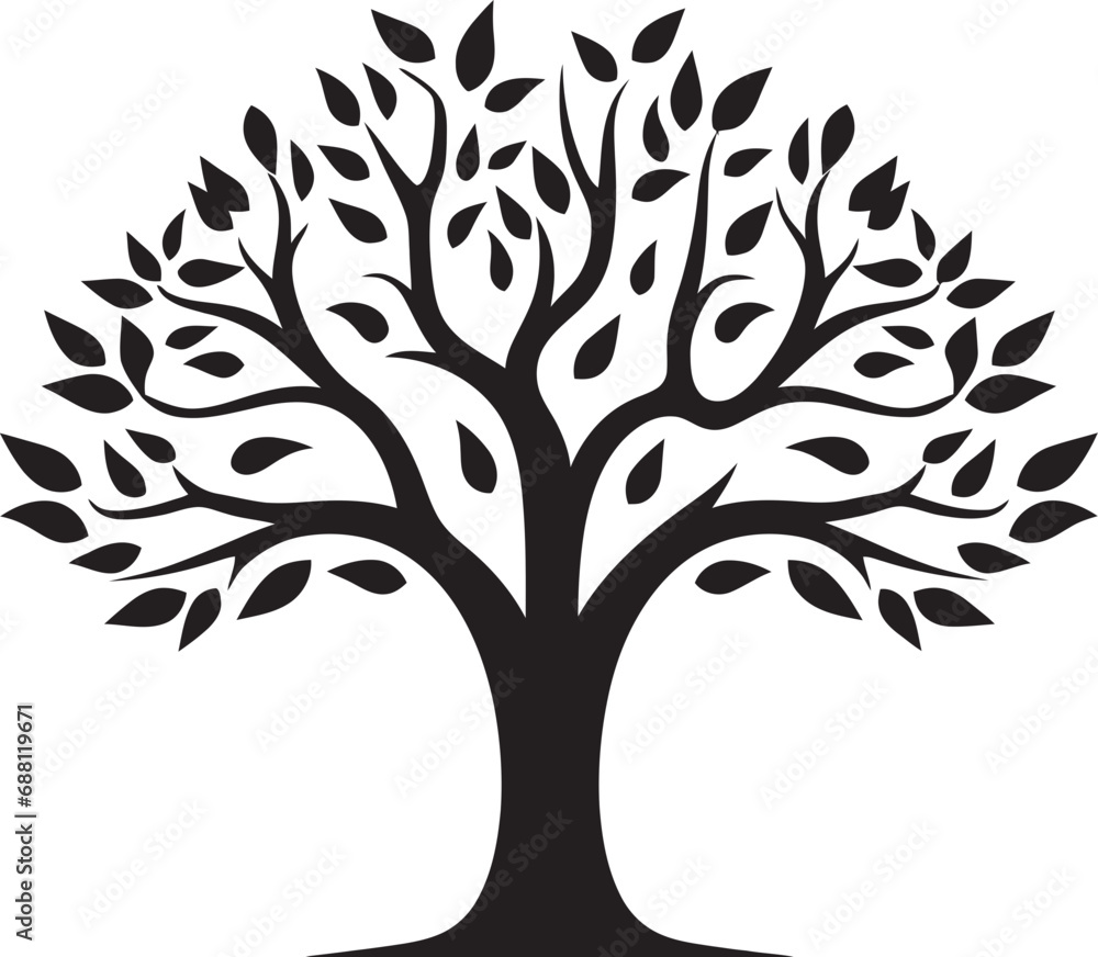 Botanical Serenity Tree Symbol Design Natures Sentinel Iconic Tree Illustration Botanical Serenity Tree Symbol Design Natures Sentinel Iconic Tree Illustration