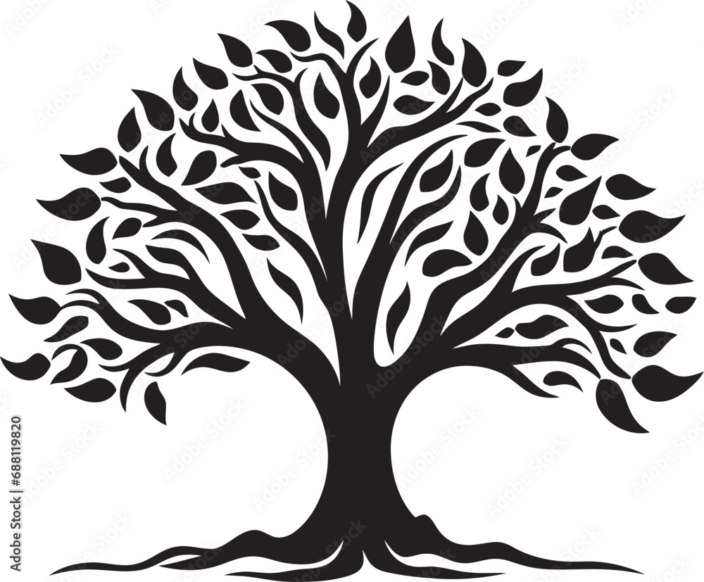 Eternal Growth Tree Vector Icon Forest Harmony Tree Icon Symbol Eternal Growth Tree Vector Icon Forest Harmony Tree Icon Symbol