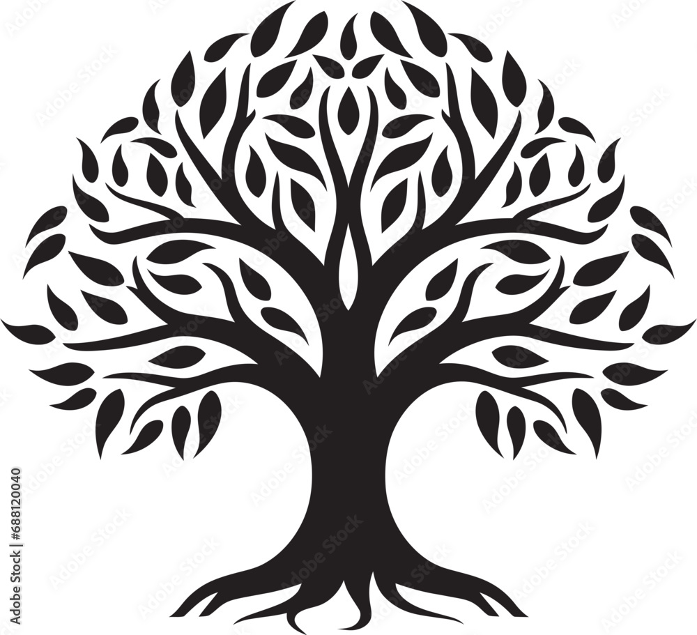 Eternal Growth Tree Vector Icon Forest Harmony Tree Icon Symbol Eternal Growth Tree Vector Icon Forest Harmony Tree Icon Symbol