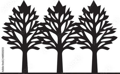 Eternal Growth Tree Vector Icon Forest Harmony Tree Icon Symbol