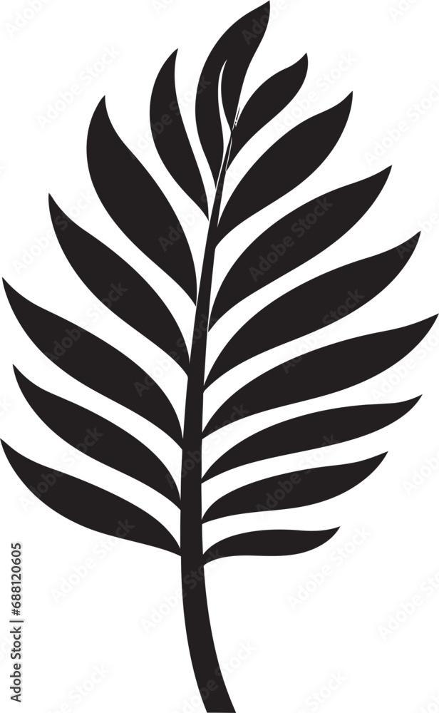 Tropical Foliage Legacy Emblematic Logo Palm Canopy Symbol Leaf Icon Vector