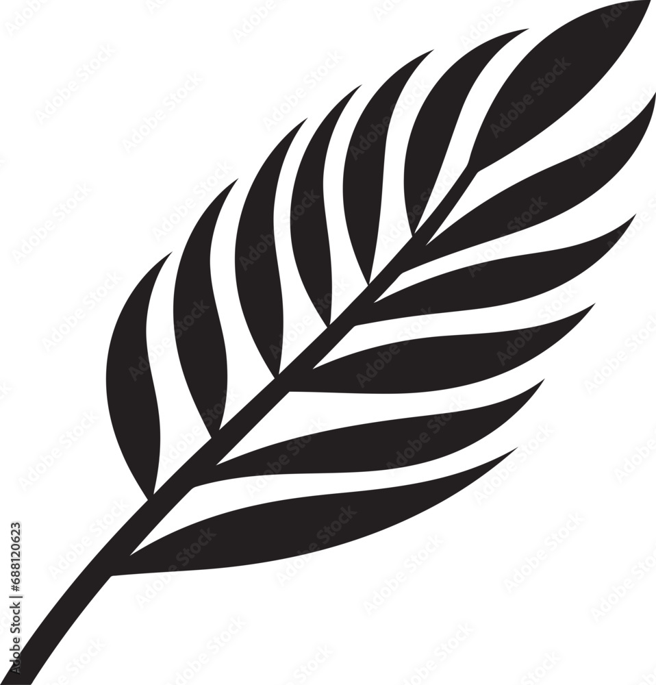 Fototapeta premium Sunny Palms Iconic Logo with Leaves Tropical Retreat Palm Leaf Vector Logo