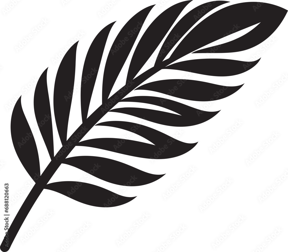 Obraz premium LeafyLuxe Artistic Palm Vector Design JungleRhythms Dynamic Leaf Logo