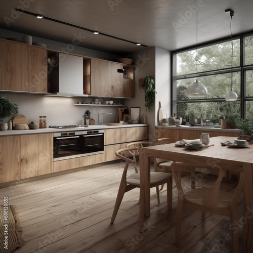 Kitchen interior in modern house.