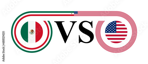 concept between mexico vs united states. vector illustration isolated on white background