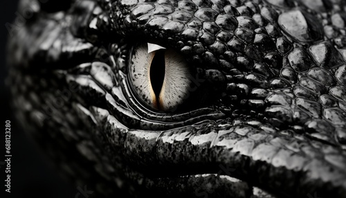 Aligator Eye in Black & White © Artem