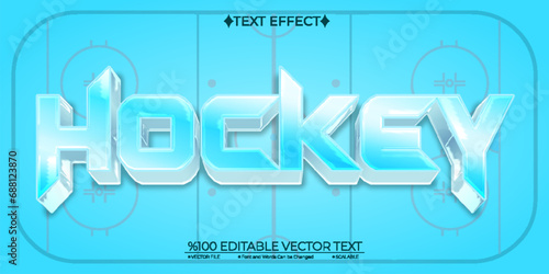  Blue Hockey Editable Vector 3D Text Effect