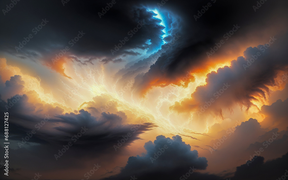 Obraz premium sky abstraction neon nebula