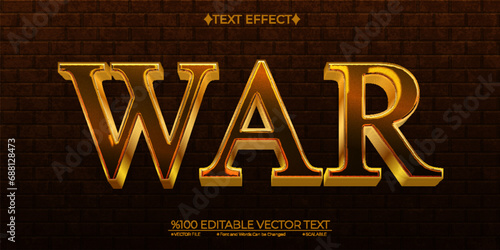  Dark Gold War Editable Vector 3D Text Effect