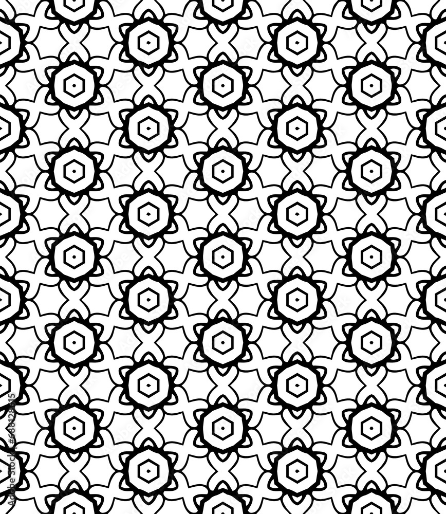 Black seamless abstract pattern. Overlay for background and backdrop. Ornamental design. PNG graphic illustration with transparent background.