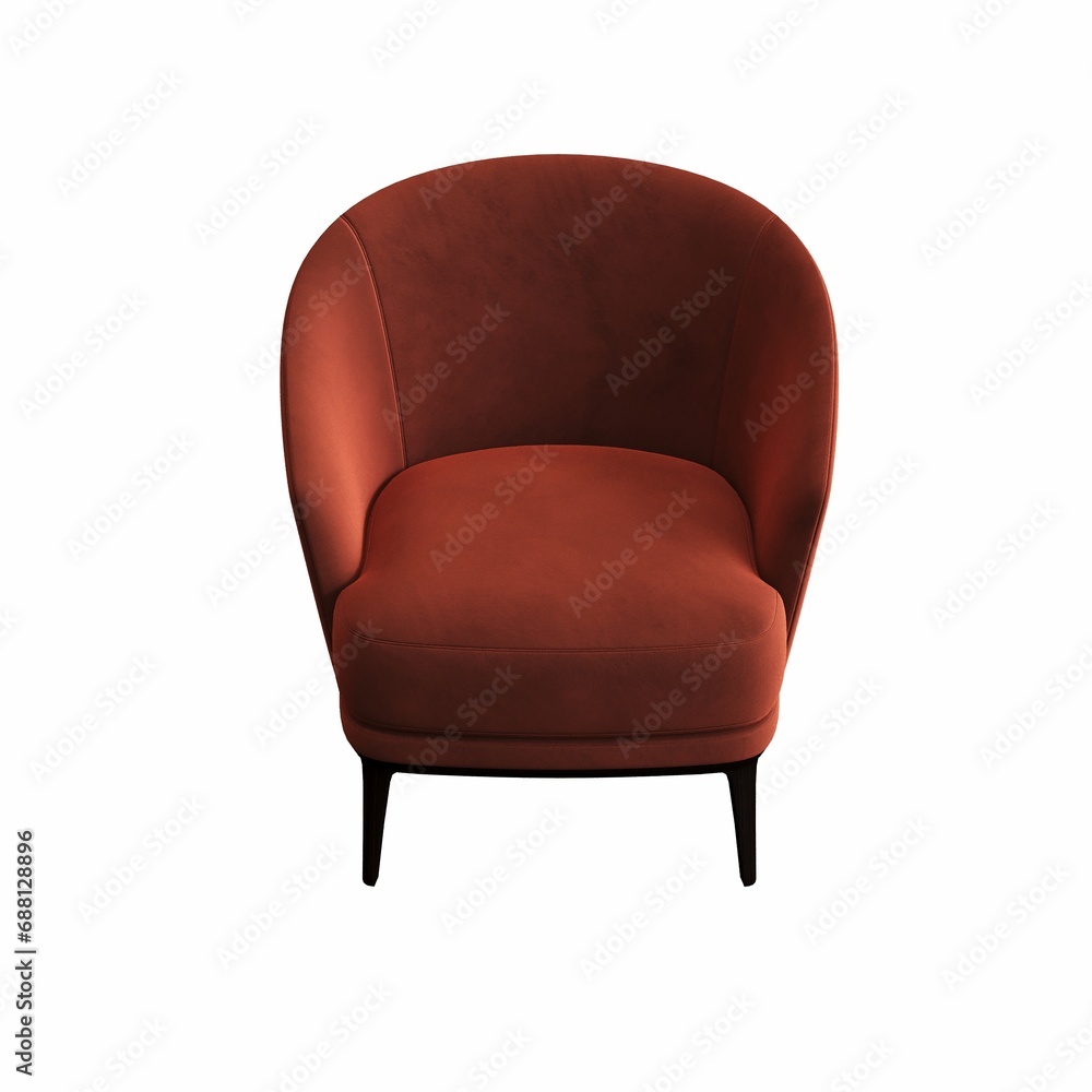 Fototapeta premium armchair isolated on white background, interior furniture, 3D illustration, cg render