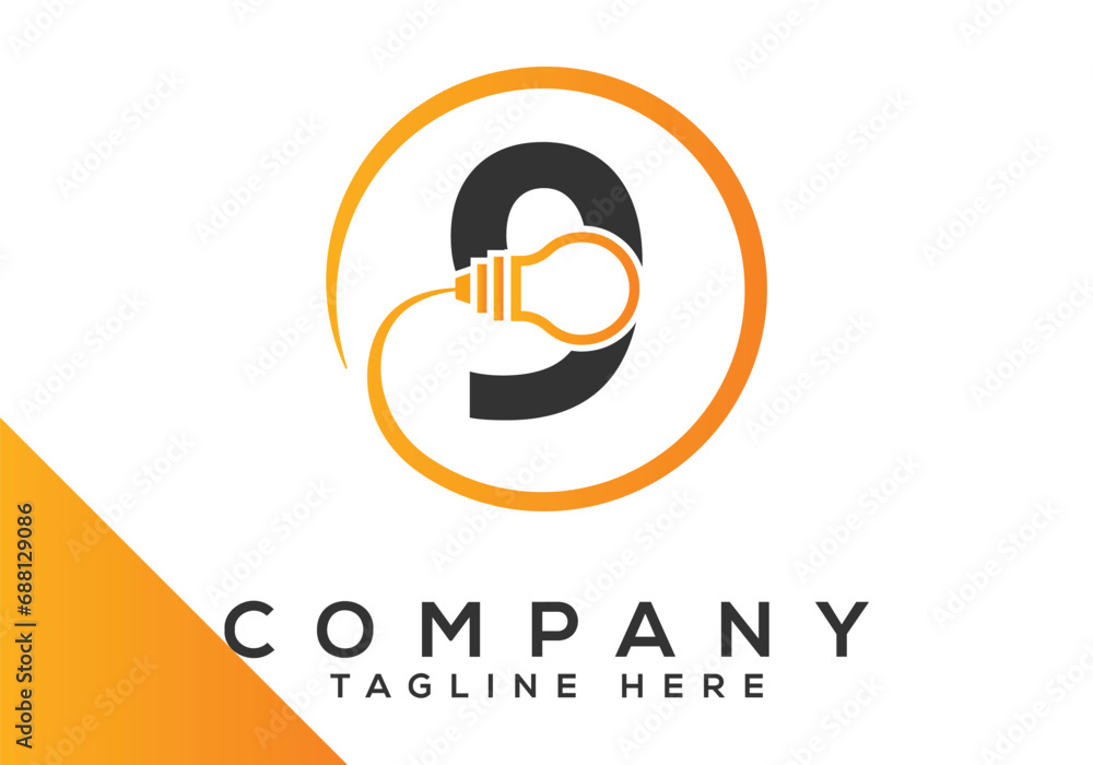 Letter 9 electric bulb Design Vector Template. industrial and technology logo symbols Letter 9 electric bulb Design Vector Template. industrial and technology logo symbols