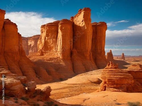 captivating rock formations 8k image showcasing unique geological features in the wilderness. desert landscape shaped by centuries of wind and erosion