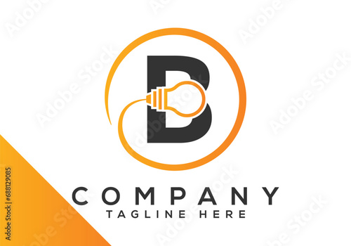Letter B electric bulb Design Vector Template. industrial and technology logo symbols