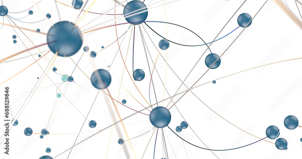 Connecting lines and dots.Big data visualization Connecting lines and dots.Big data visualization