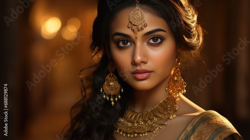 beauty of an Indian woman in a traditional attire, cultural elegance