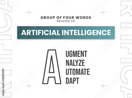 Group of four words related to Artificial Intelligence