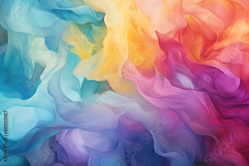 Abstract swirled rainbow colored background graphic.