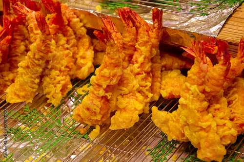 Breading fried shrimps, japanese tempura photo