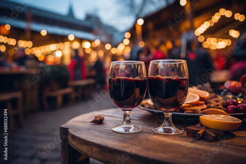Mulled wine at the Christmas market in the evening