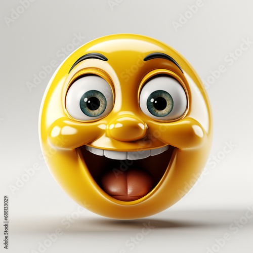 Emoji Smile vector isolated in white background generative ai