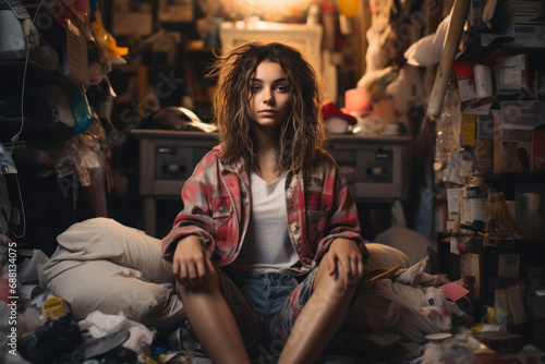 gen z young lady in her room