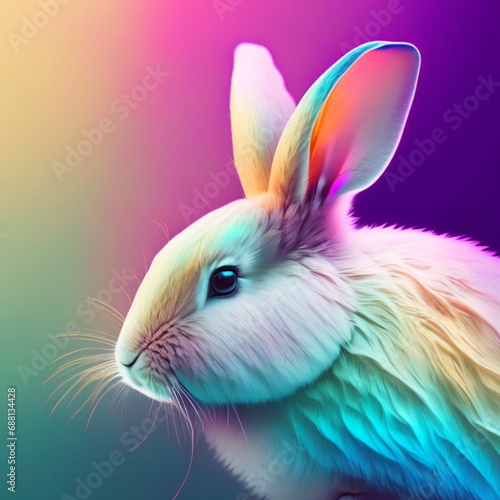 Abstract rabbit animal pastel colors pink wallpaper background generative AI © kishoredharuman