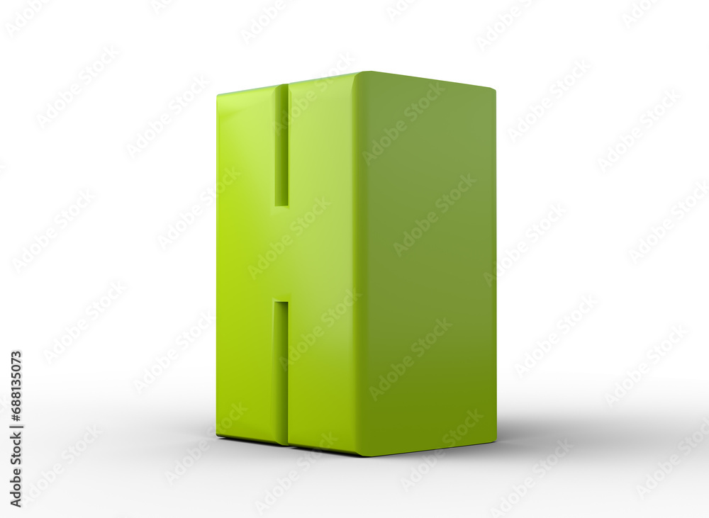 letter H 3d clean light green isolated on white - 3d rendering letter H 3d clean light green isolated on white - 3d rendering