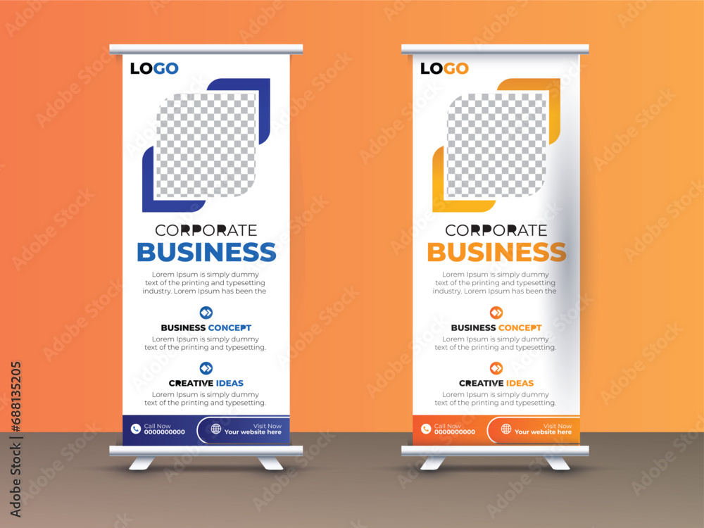 Obraz premium Business rollup banner design.