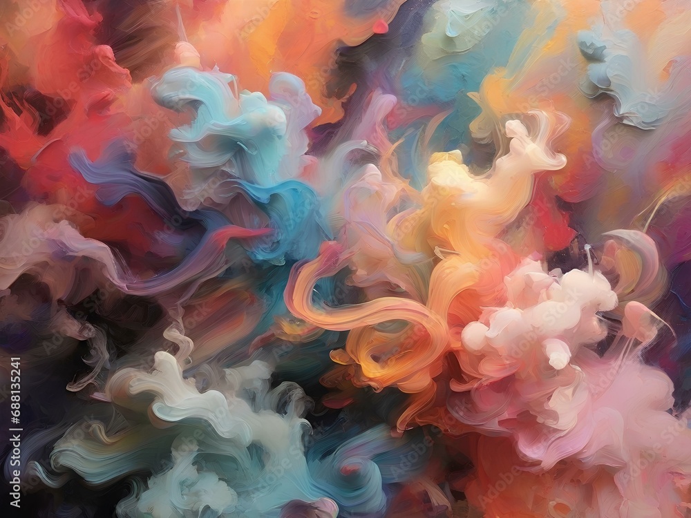 Fototapeta premium abstract smoke Colorful explode created with generative AI technology.Colored powder explosion 