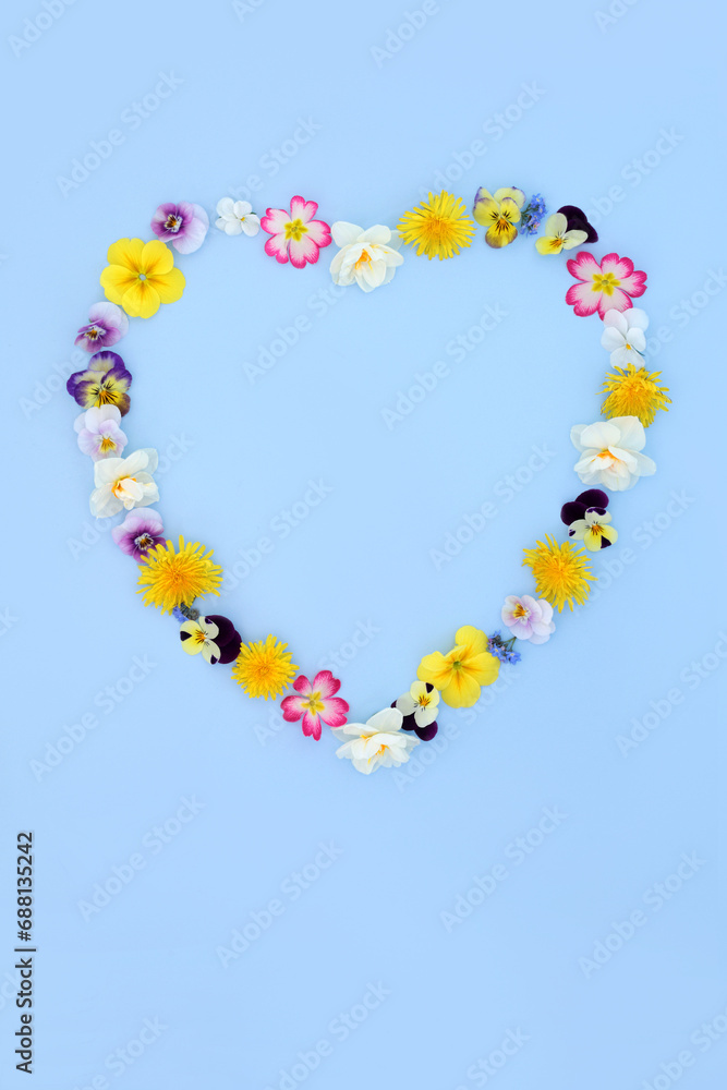 Heart Shape Spring Flower Wreath Heart Shape Spring Flower Wreath