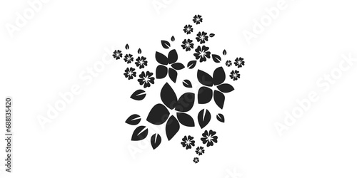 black and white flower print