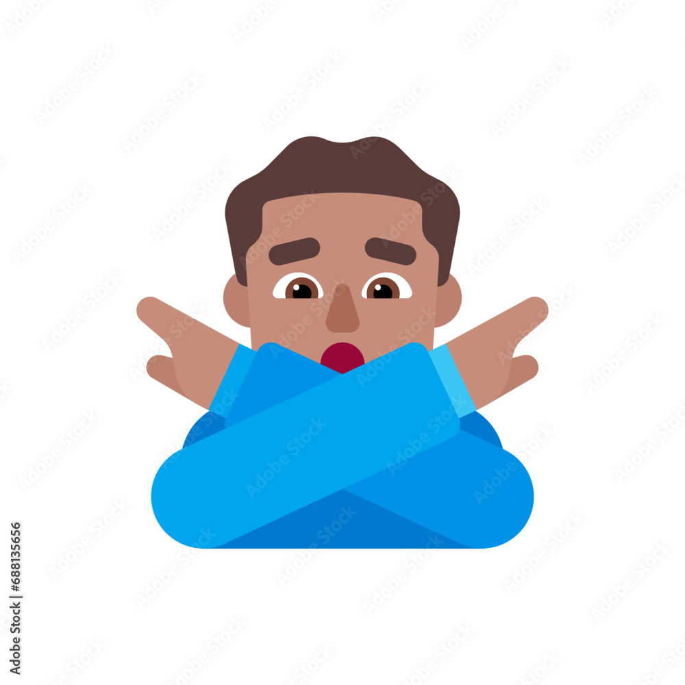 Man Gesturing No: Medium Skin Tone Man Gesturing No: Medium Skin Tone