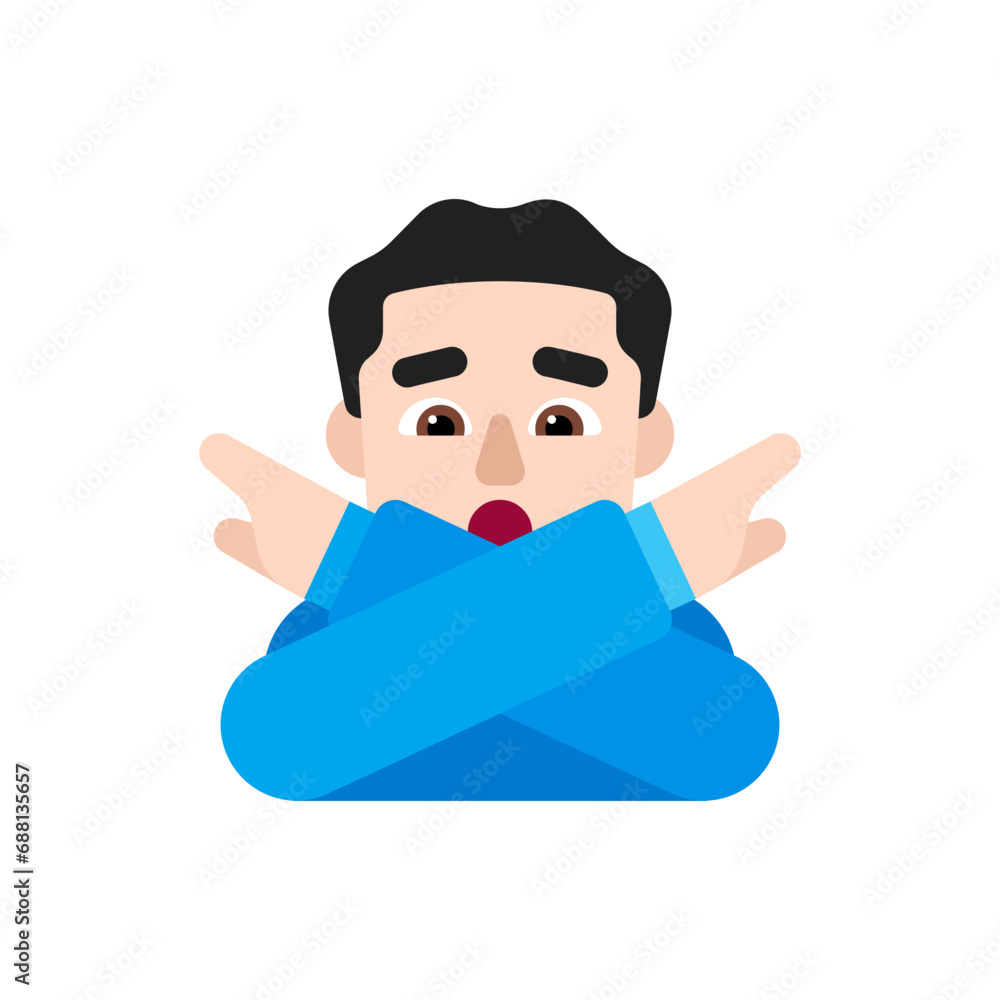 Man Gesturing No: Light Skin Tone Man Gesturing No: Light Skin Tone