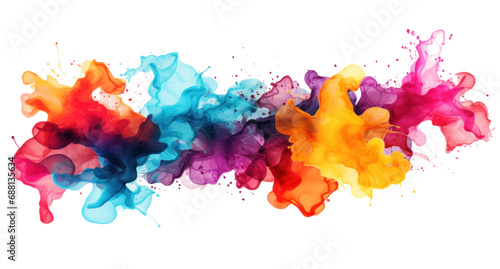 colorful watercolor splash isolated