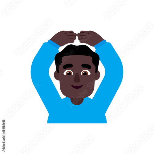 Man Gesturing OK: Dark Skin Tone
