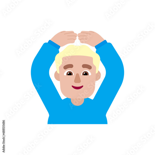 Man Gesturing OK: Medium-Light Skin Tone