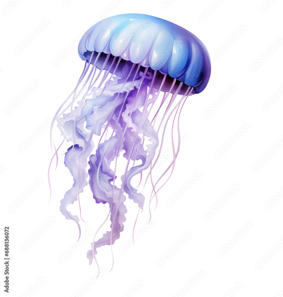an abstract blue jellyfish png and background art, an abstract blue jellyfish png and background art,