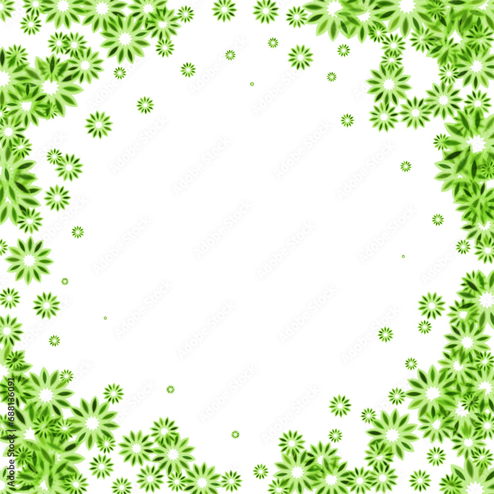 Green abstract floral shapes on a white background. eps10