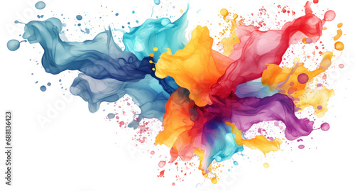 colorful watercolor splash isolated