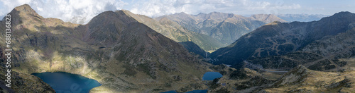 panoramic of the tristaina ponds in arcalis andorra photo
